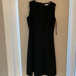 Calvin Klein black sleeveless work dress Size 8 US, knee length